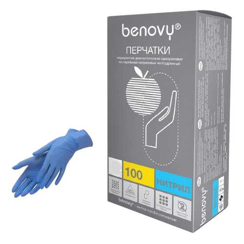 Перчатки нитриловые benovy nitrile chlorinated р.s, 6г, голубые, 100 пар в Аптека Классика