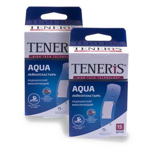 Лейкопластырь TENERIS AQUA водонепроницаемый фиксирующий на полимерной основе 15+15 шт. в Аптека Классика