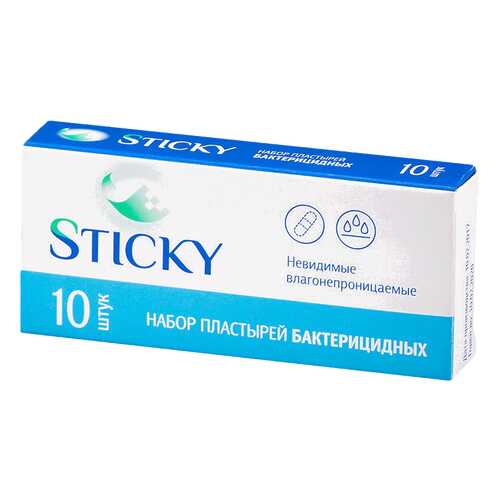 Пластырь бактерицидный Sticky невидимый 2,5 х 5,6 см 10 шт. в Аптека Классика