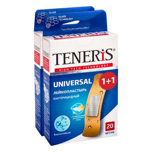 Пластыри TENERIS UNIVERSAL бактерицидные с ионами серебра 20+20 шт. в Аптека Классика