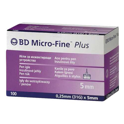 Иглы BD Micro-Fine Plus для шприц-ручки 0,25 х 5 мм 100 шт. в Аптека Классика