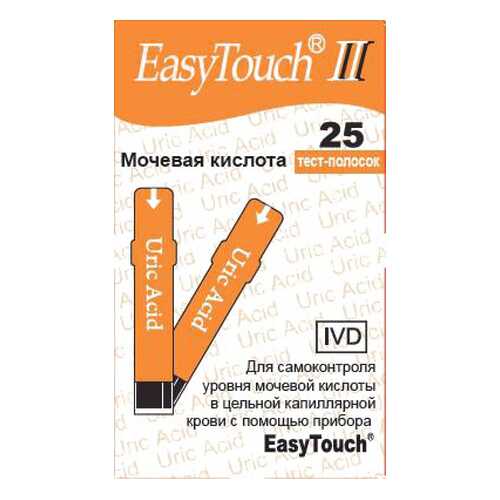 Тест-полоски EasyTouch на мочевую кислоту 25 шт. в Аптека Классика