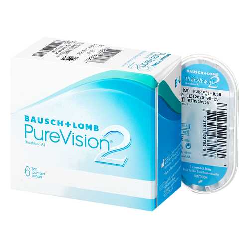 Контактные линзы PureVision 2 6 линз -2,00 в Аптека Классика