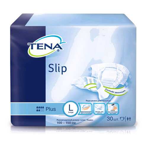 Подгузники для взрослых Tena Slip Plus L дыщащие 30 шт. в Аптека Классика