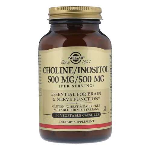 Холин, инозитол Solgar Choline / Inositol 100 капс. без вкуса в Аптека Классика